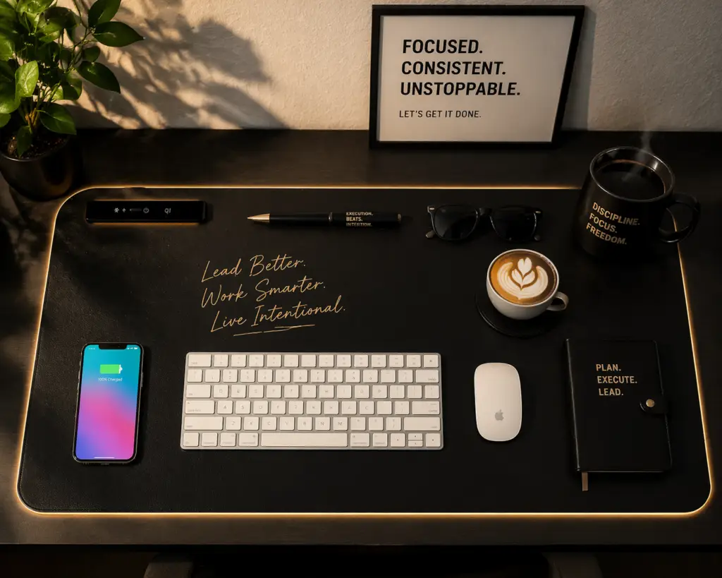 Focused and intentional workspace setup