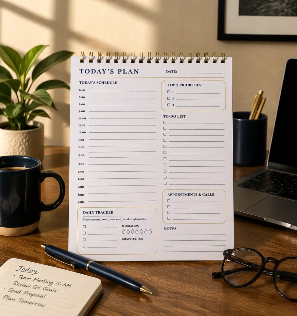 Warm and organized office essentials